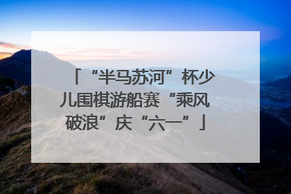 “半马苏河”杯少儿围棋游船赛“乘风破浪”庆“六一”