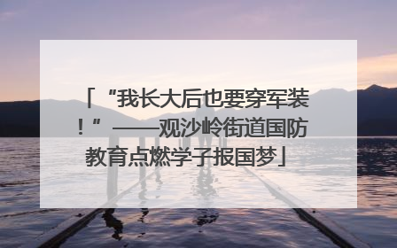 “我长大后也要穿军装！”——观沙岭街道国防教育点燃学子报国梦