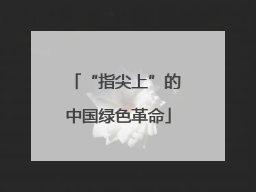 “指尖上”的中国绿色革命