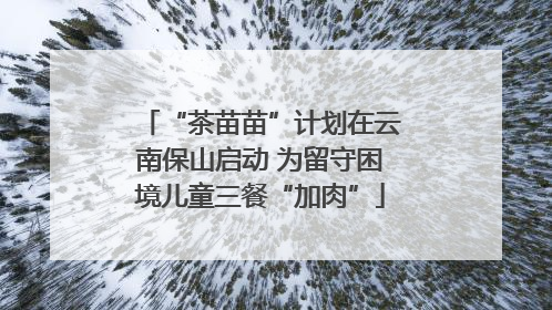 “茶苗苗”计划在云南保山启动 为留守困境儿童三餐“加肉”