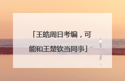 王皓周日考编，可能和王楚钦当同事
