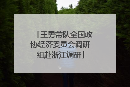 王勇带队全国政协经济委员会调研组赴浙江调研