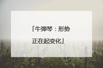 牛弹琴：形势正在起变化