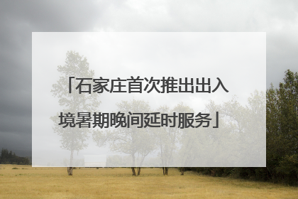 石家庄首次推出出入境暑期晚间延时服务