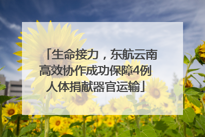 生命接力，东航云南高效协作成功保障4例人体捐献器官运输