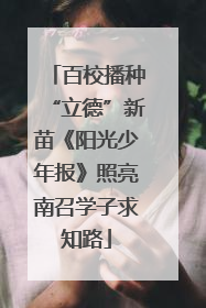 百校播种“立德”新苗《阳光少年报》照亮南召学子求知路