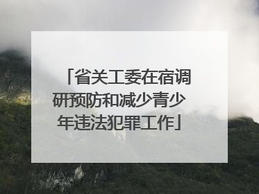 省关工委在宿调研预防和减少青少年违法犯罪工作