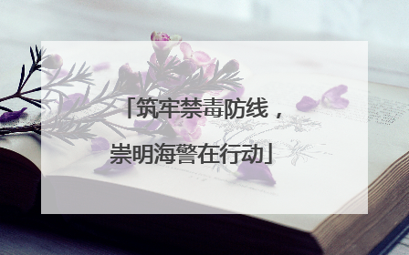 筑牢禁毒防线，崇明海警在行动