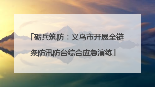 砺兵筑防：义乌市开展全链条防汛防台综合应急演练