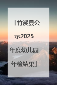 竹溪县公示2025年度幼儿园年检结果
