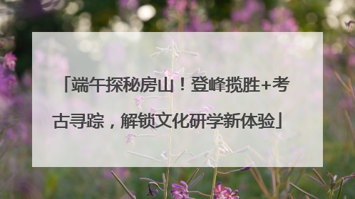 端午探秘房山！登峰揽胜+考古寻踪，解锁文化研学新体验