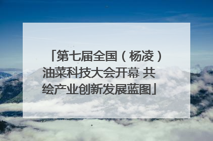 第七届全国（杨凌）油菜科技大会开幕 共绘产业创新发展蓝图