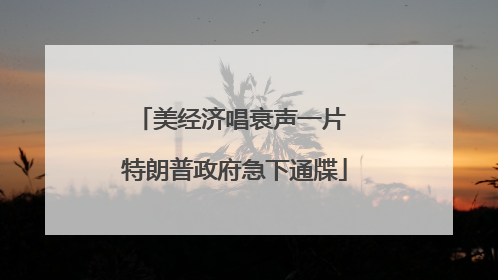 美经济唱衰声一片 特朗普政府急下通牒