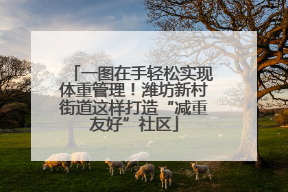 一图在手轻松实现体重管理！潍坊新村街道这样打造“减重友好”社区