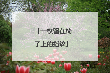 一枚留在椅子上的指纹
