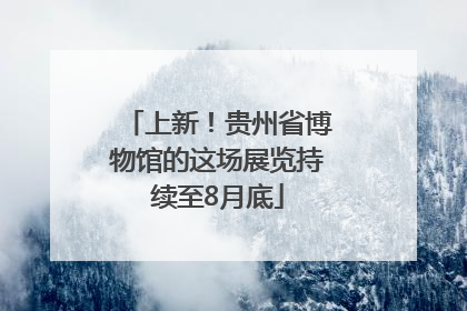 上新！贵州省博物馆的这场展览持续至8月底