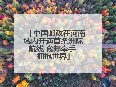 中国邮政在河南域内开通首条洲际航线 豫邮牵手 拥抱世界