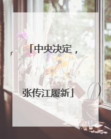 中央决定，张传江履新