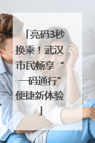 亮码3秒换乘！武汉市民畅享“一码通行”便捷新体验