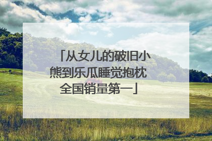 从女儿的破旧小熊到乐瓜睡觉抱枕全国销量第一