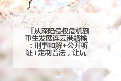 从深陷侵权危机到重生发展连云港赣榆：刑事和解+公开听证+定制普法，让玩具公司回到正轨