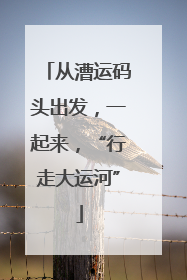 从漕运码头出发，一起来，“行走大运河”