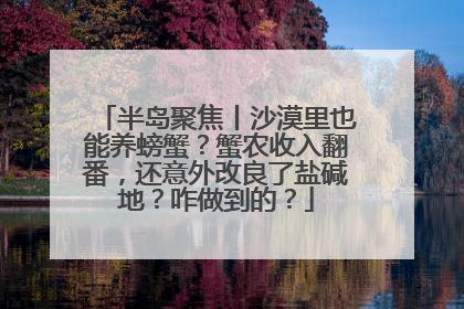 半岛聚焦丨沙漠里也能养螃蟹？蟹农收入翻番，还意外改良了盐碱地？咋做到的？