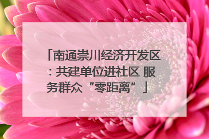 南通崇川经济开发区：共建单位进社区 服务群众“零距离”