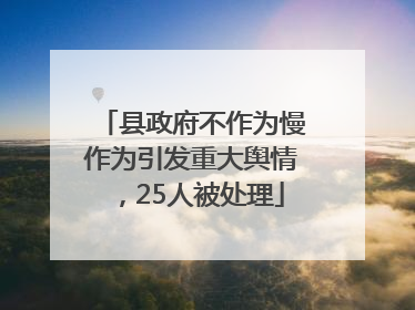 县政府不作为慢作为引发重大舆情，25人被处理