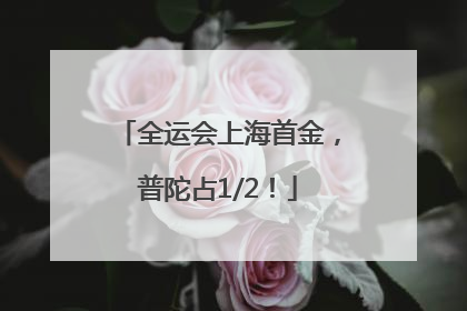 全运会上海首金，普陀占1/2！