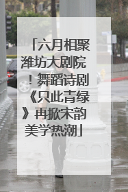 六月相聚潍坊大剧院！舞蹈诗剧《只此青绿》再掀宋韵美学热潮