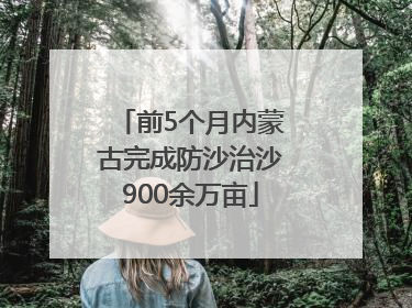 前5个月内蒙古完成防沙治沙900余万亩