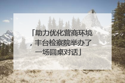 助力优化营商环境，丰台检察院举办了一场圆桌对话