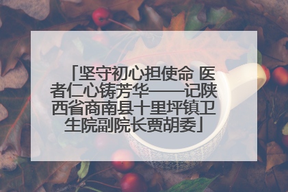 坚守初心担使命 医者仁心铸芳华——记陕西省商南县十里坪镇卫生院副院长贾胡委