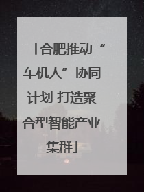 合肥推动“车机人”协同计划 打造聚合型智能产业集群