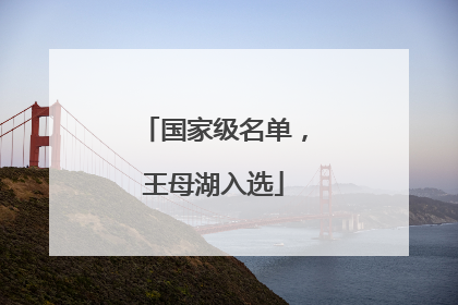 国家级名单，王母湖入选