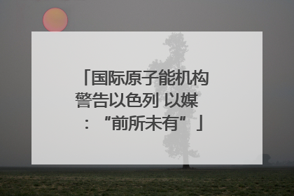 国际原子能机构警告以色列 以媒：“前所未有”