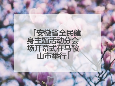 安徽省全民健身主题活动分会场开幕式在马鞍山市举行