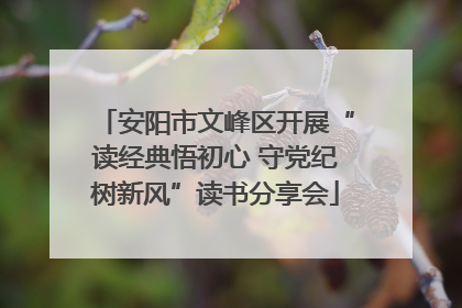 安阳市文峰区开展“读经典悟初心 守党纪树新风”读书分享会