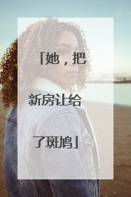 她，把新房让给了斑鸠