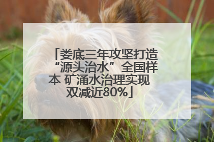 娄底三年攻坚打造“源头治水”全国样本 矿涌水治理实现双减近80%