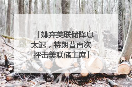 嫌弃美联储降息太迟，特朗普再次抨击美联储主席