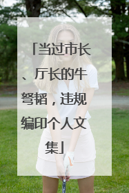 当过市长、厅长的牛弩韬，违规编印个人文集