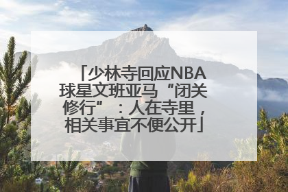 少林寺回应NBA球星文班亚马“闭关修行”：人在寺里，相关事宜不便公开