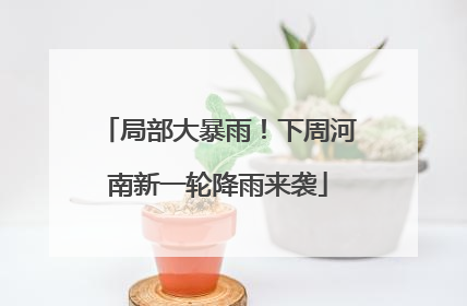 局部大暴雨！下周河南新一轮降雨来袭