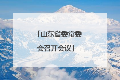 山东省委常委会召开会议