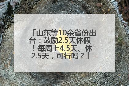 山东等10余省份出台：鼓励2.5天休假！每周上4.5天、休2.5天，可行吗？