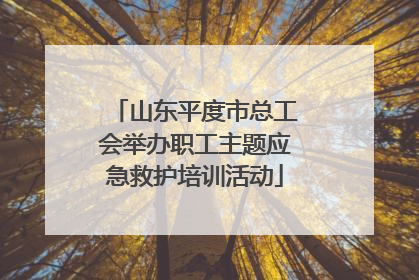 山东平度市总工会举办职工主题应急救护培训活动