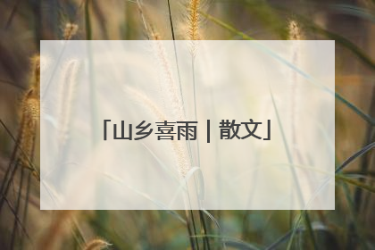 山乡喜雨｜散文