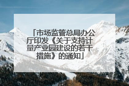 市场监管总局办公厅印发《关于支持计量产业园建设的若干措施》的通知